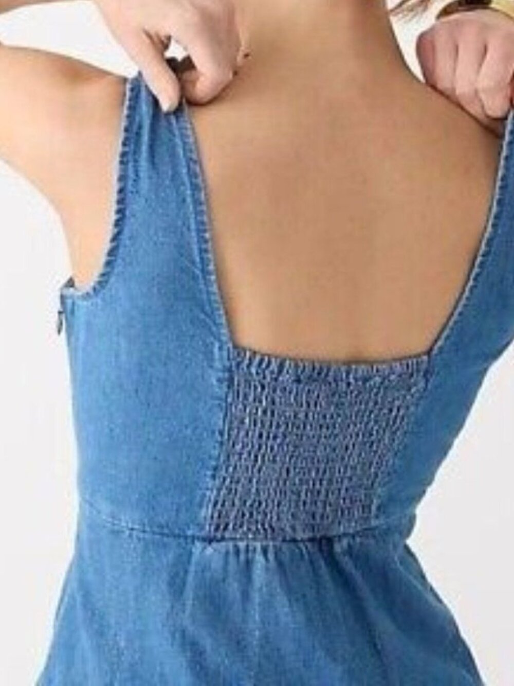 2/$30 J. Crew Pleated Chambray Dress Azalea Wash 6 #A3163 - Picture 7 of 12